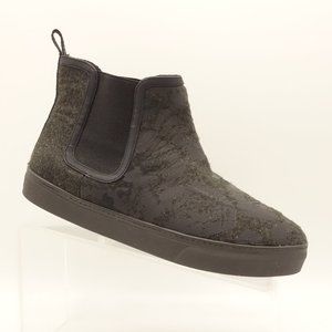 NEW ELLIOTT LUCCA Sneaker Boots Black Printed Wool